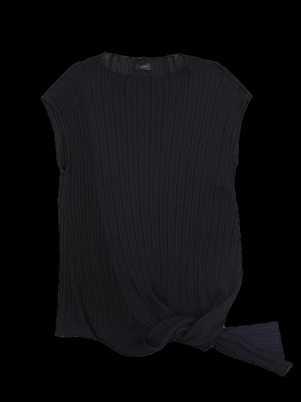 골지 꼬임 민소매 