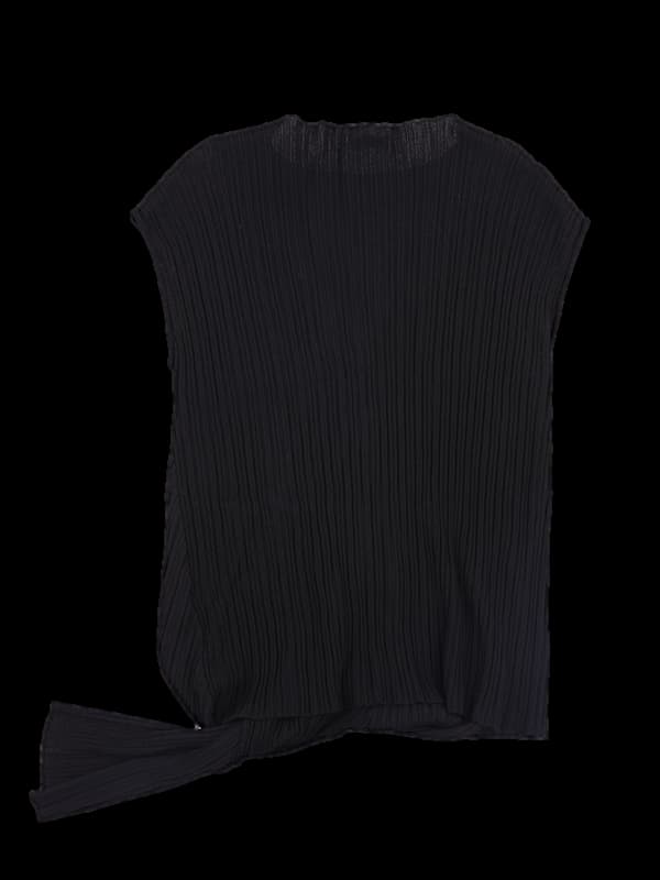 골지 꼬임 민소매 