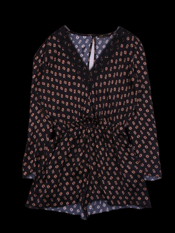 실크 패턴 점프수트