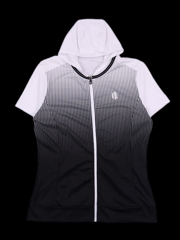 후드 반팔 집업 