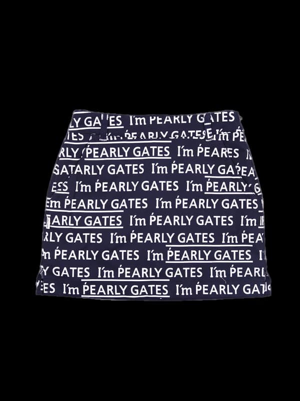 로고 패턴 트임 스커트