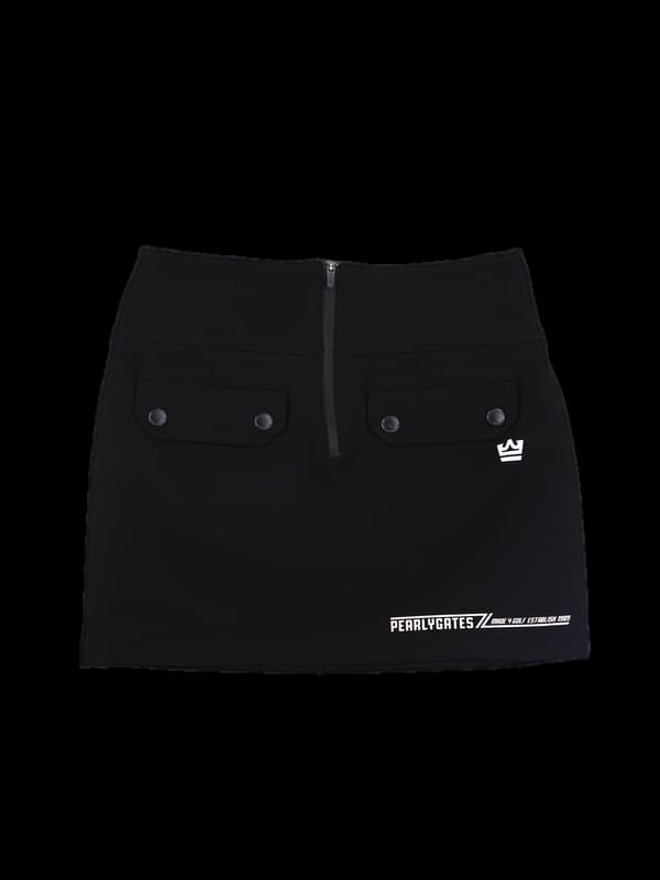 코튼 단추 포인트 스커트 