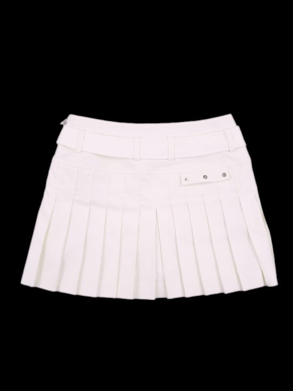 벨트 투버튼 스커트 