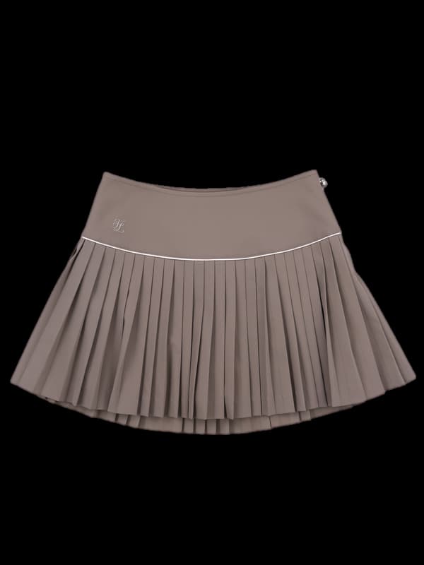 로고 플리츠 스커트