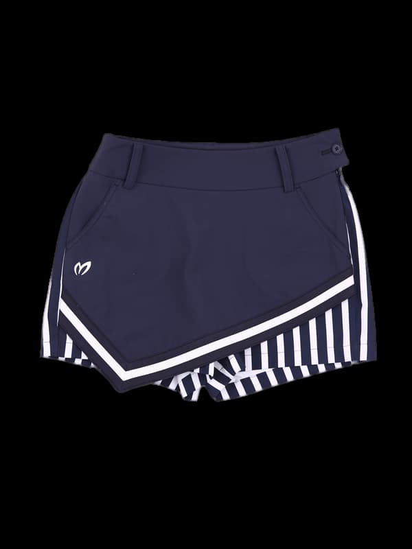 스트라이프 언발 스커트 팬츠