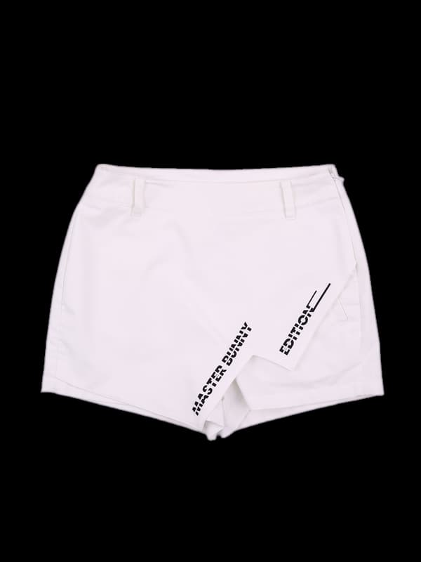 로고 사선 스커트 팬츠