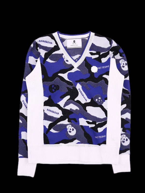 패턴 브이넥 긴팔