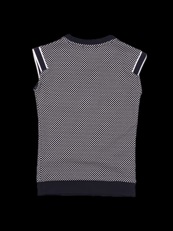 아크릴 체크 니트베스트