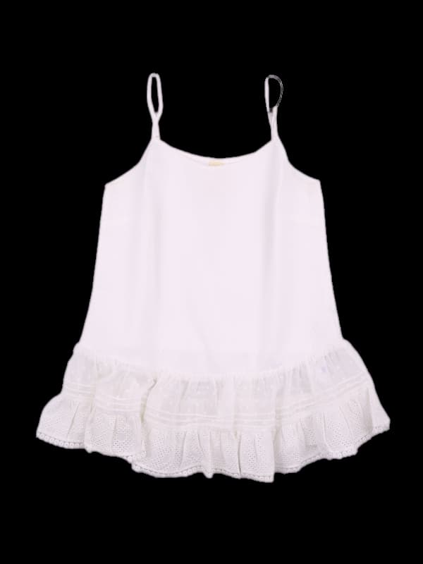 레이스 패턴 민소매 