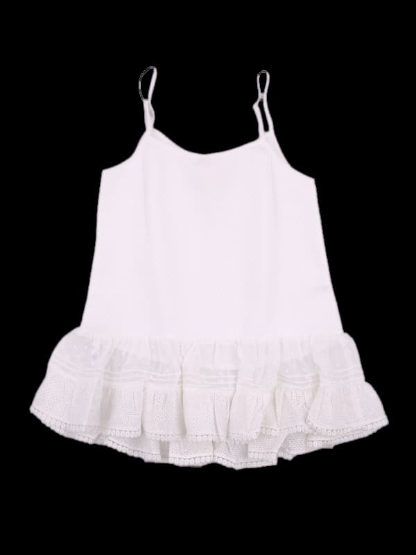 레이스 패턴 민소매 