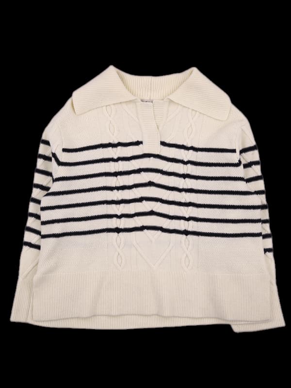 캐시미어 트임 카라 니트