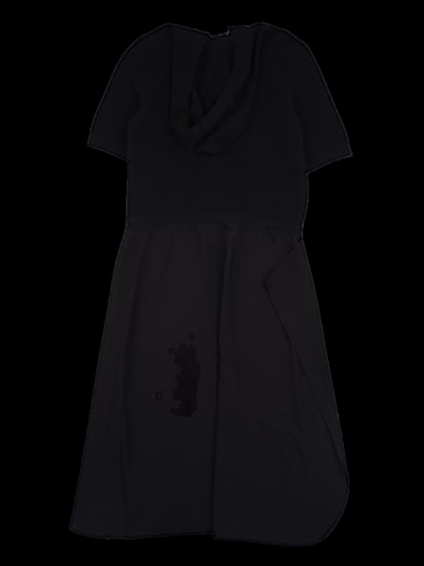 후드 반팔 원피스