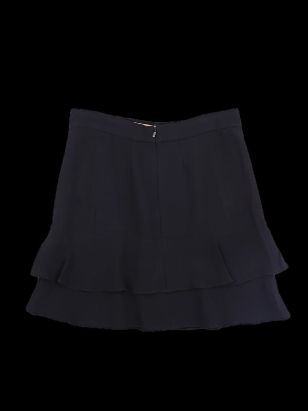 프릴 미디 스커트 