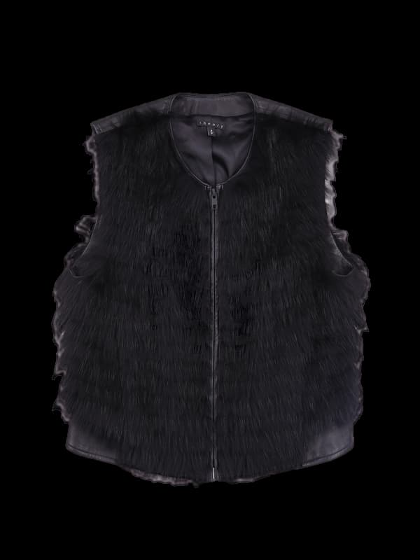 퍼 가죽 베스트집업