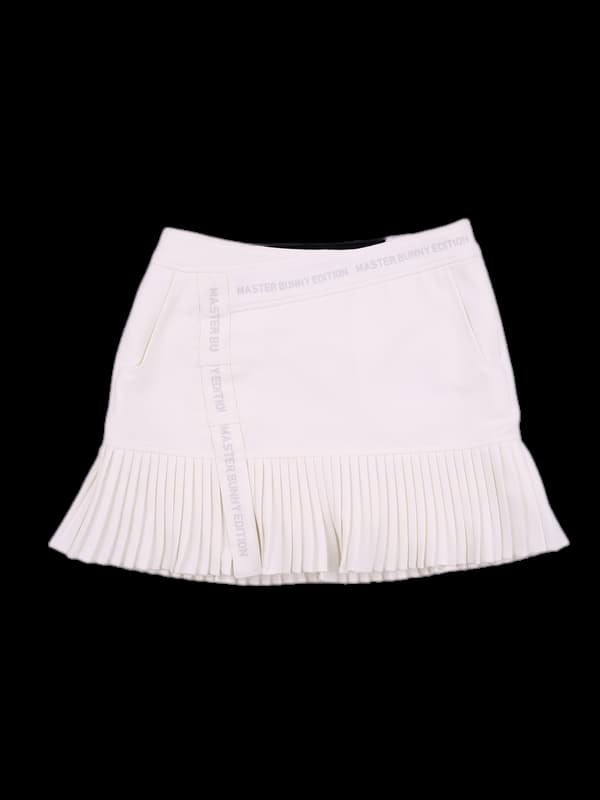 로고 사선 플리츠스커트