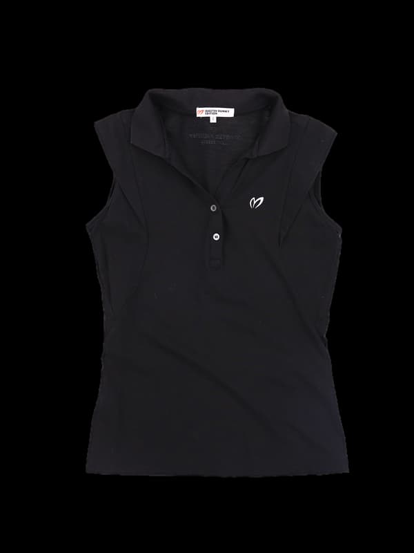 레이온 브이넥 카라 민소매 