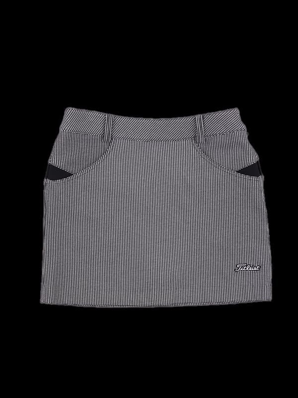 로고 체크 나일론 스커트
