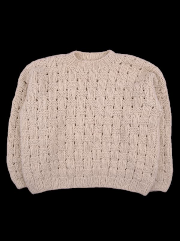 울 라운드 긴팔니트