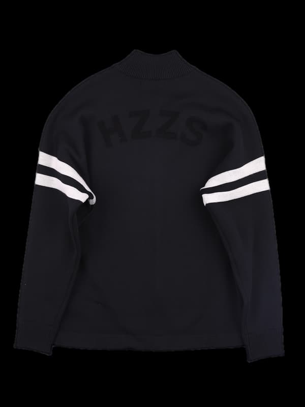 로고 니트 긴팔집업