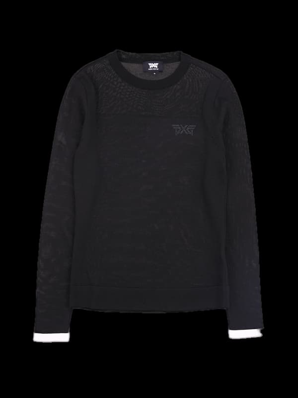 배색 로고 긴팔 