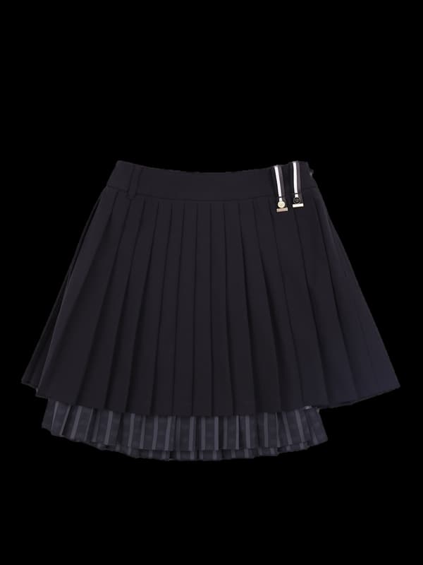 로고패턴 언발 스커트