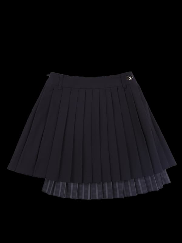 로고패턴 언발 스커트