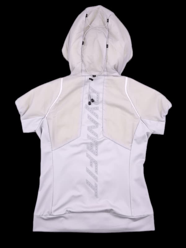 다운 후드 반팔 집업 