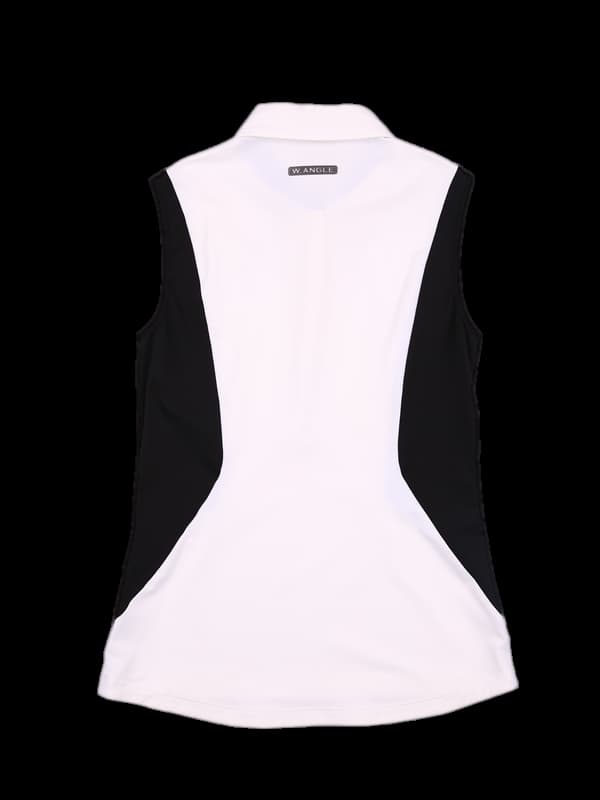 카라 배색 슬림 민소매 