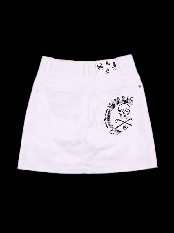 [새상품] 가죽 로고패턴 스커트