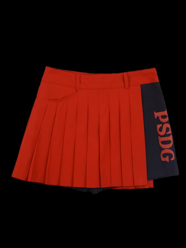 사이드 로고 주름 스커트팬츠