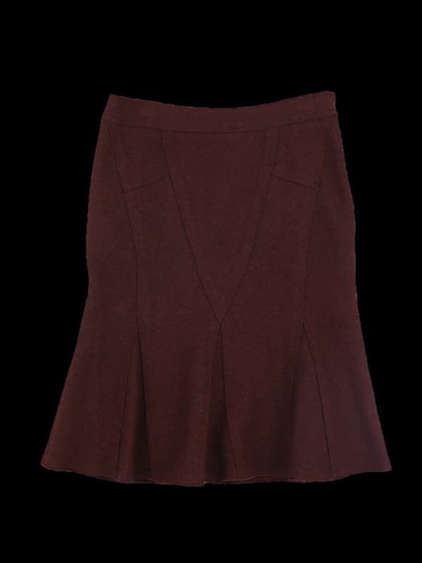 울 미디 스커트 