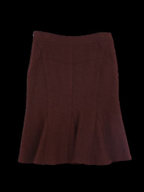 울 미디 스커트 