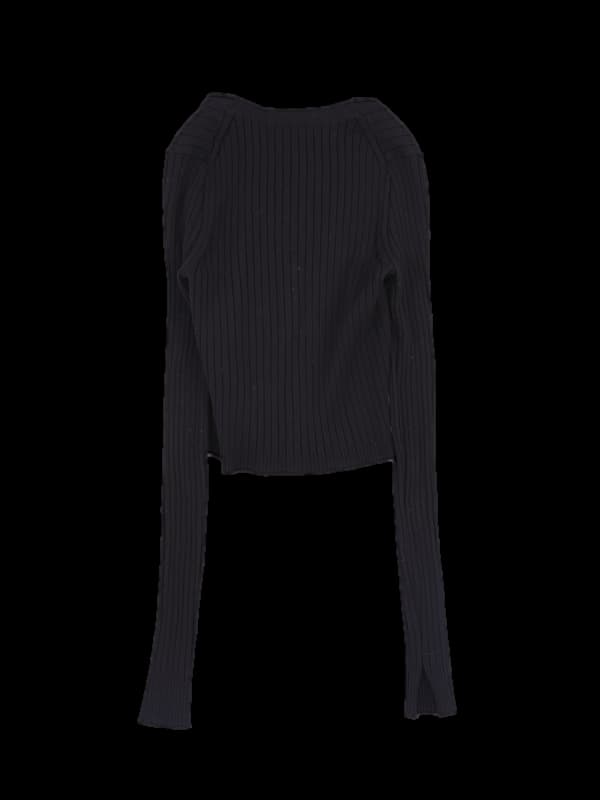 골지 크롭 긴팔 가디건