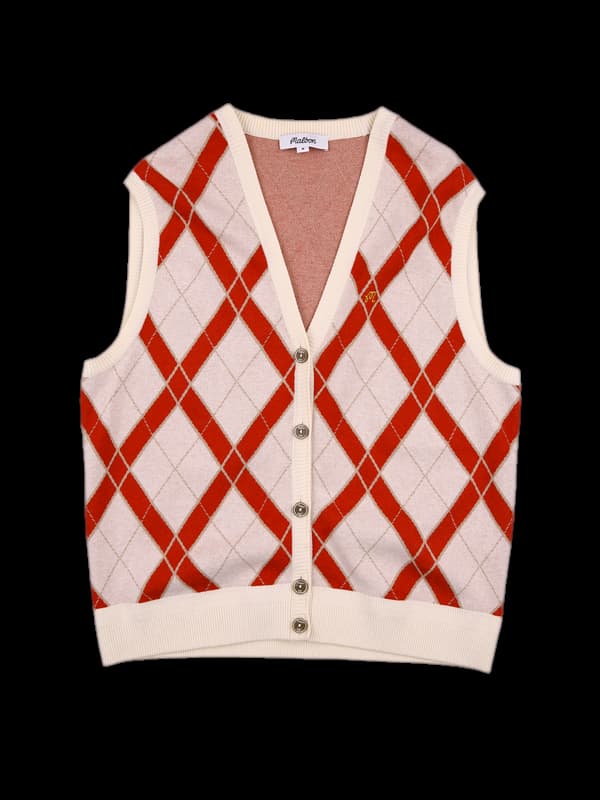 [남성] 2024아가일 니트 베스트 가디건