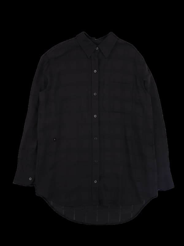 체크패턴 긴팔 블라우스 