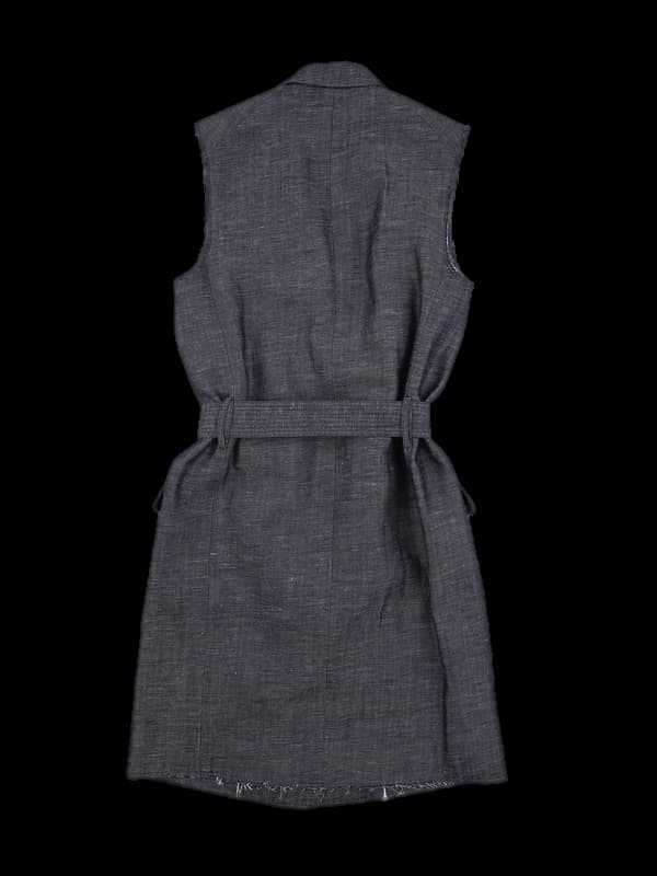 데님 베스트 롱 코트 