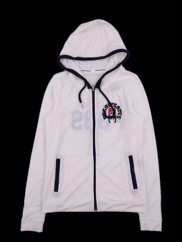 로고 후드 집업 