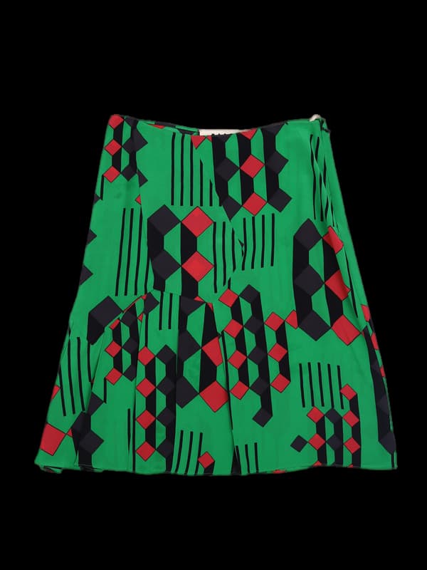 패턴무늬 미디스커트