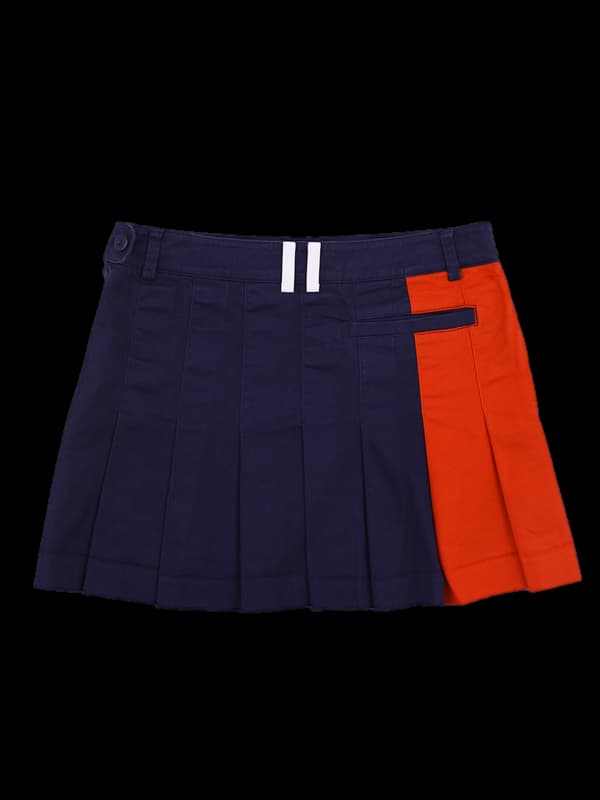 플리츠 면 스커트