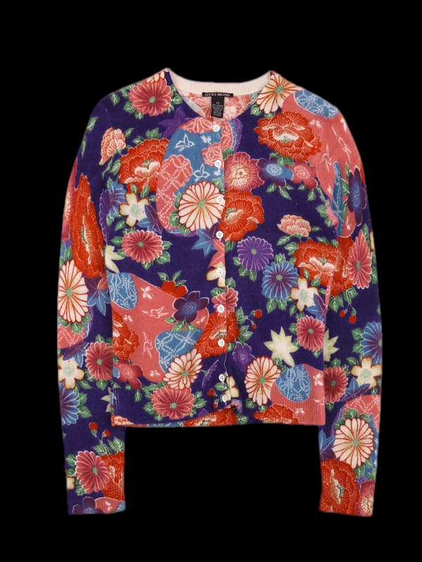 플라워 긴팔 가디건