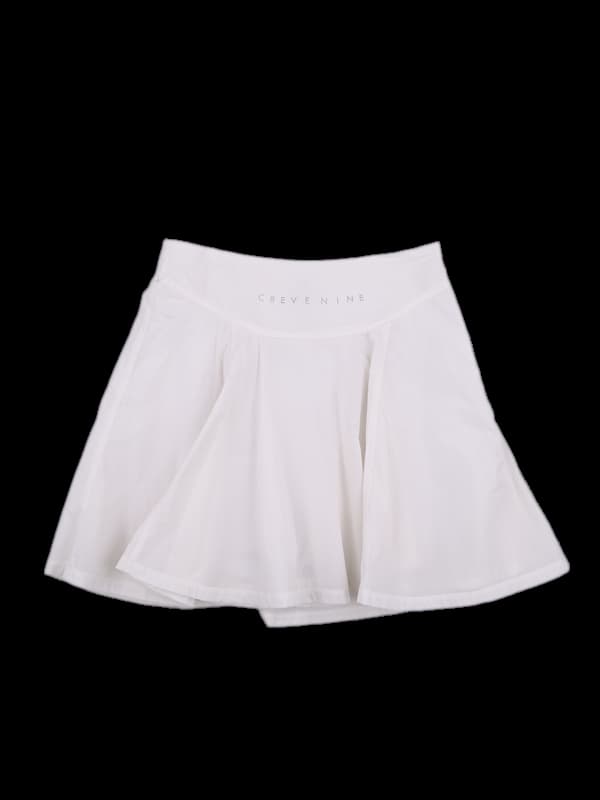 로고 밴딩 플레어 스커트 