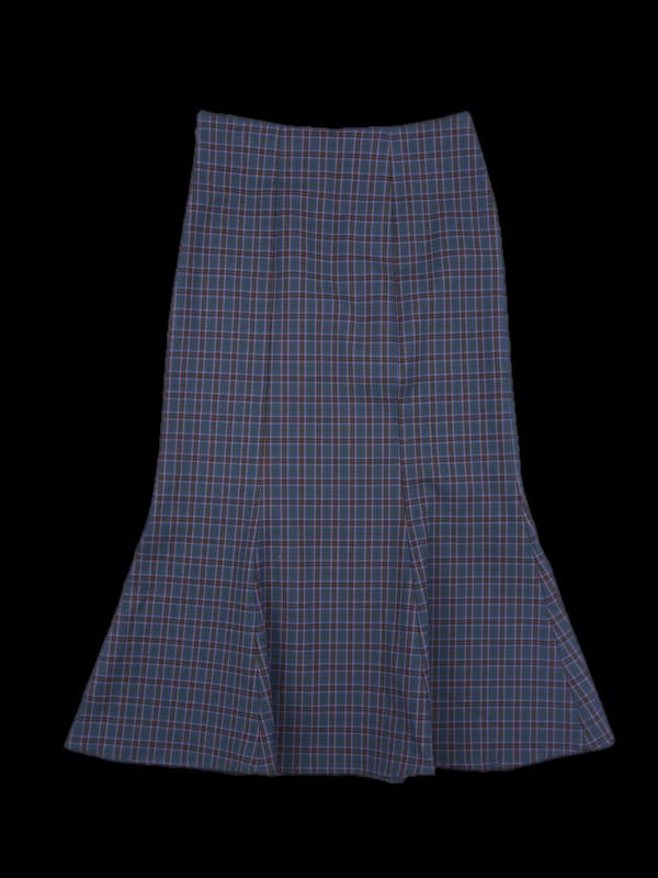 체크 롱 스커트 