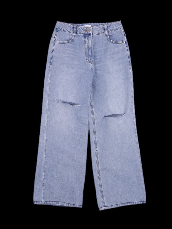 데님  무릎트임 팬츠