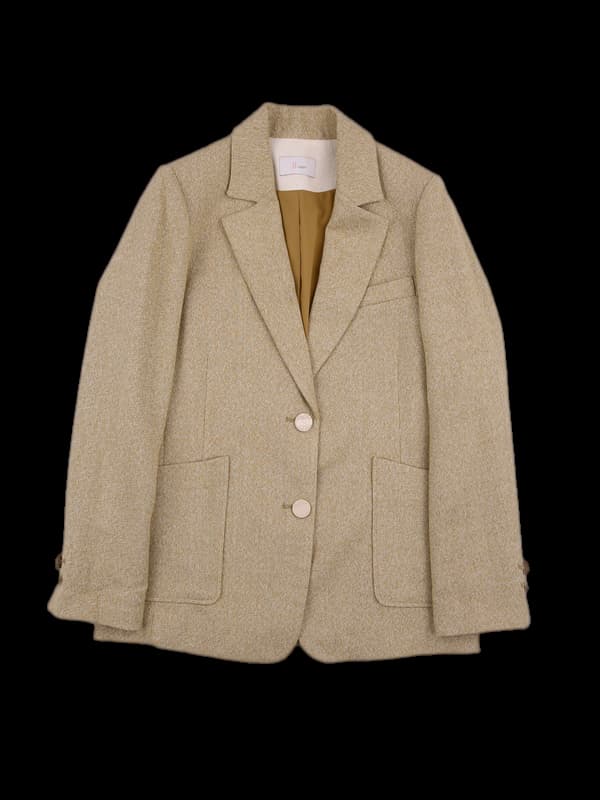 단추 레터링 포인트 자켓 