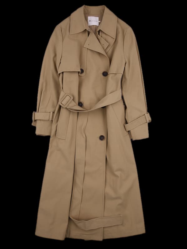 무늬 포인트 트렌치코트