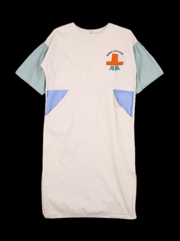 [키즈] 배색 반팔 원피스