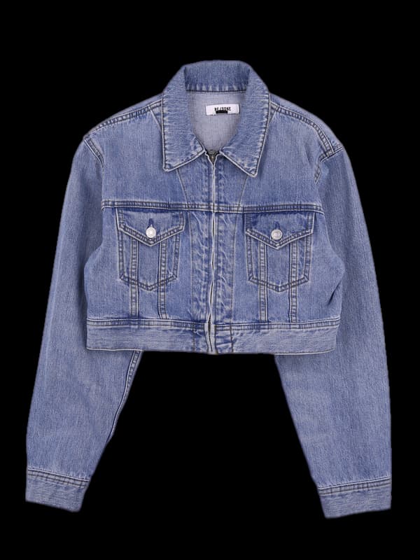 데님 크롭 자켓 
