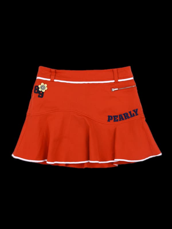 코튼 파우치 플레어 스커트