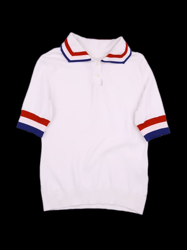 레이온 배색 카라 반팔