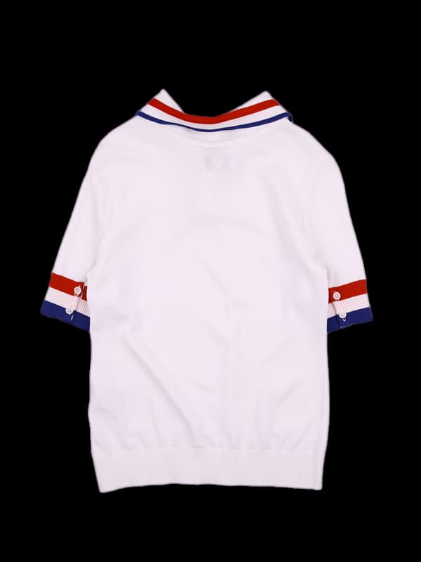 레이온 배색 카라 반팔